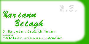 mariann belagh business card